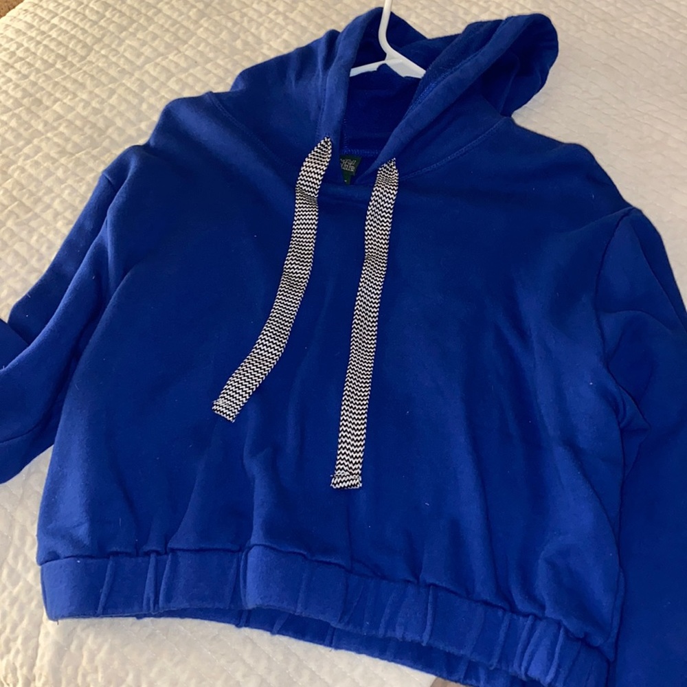Blue cropped hoodie